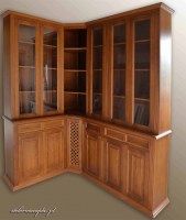 Biblioteczka dębowa narożna